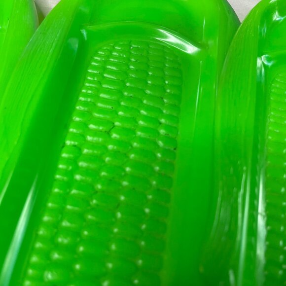 Beacon Plastic Corn on the Cob Trays Lime Green Plates Vintage Retro Set of 4 u - Picture 4 of 7